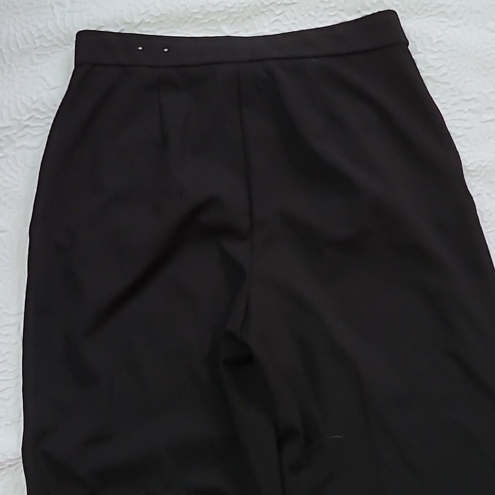 Ann Klein Black Pleaded Wide Leg Highwaist Pull On Ankle Pants, Size M - Picture 8 of 16